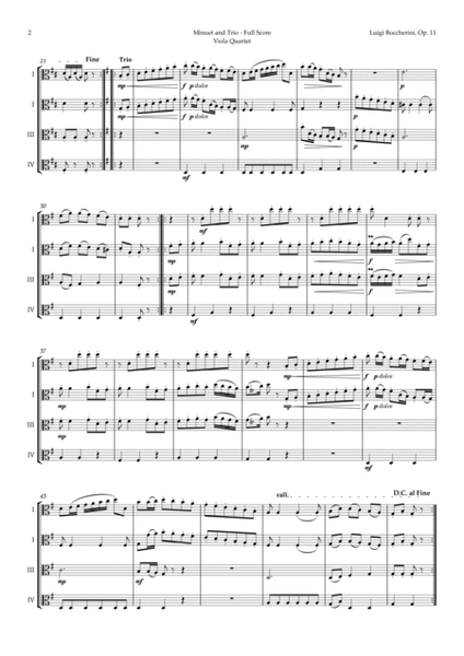 Minuet by Boccherini for Viola Quartet image number null
