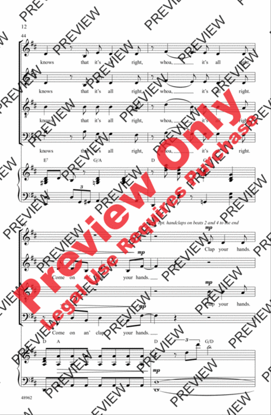 It's All Right 4-Part scores gallery preview page 12