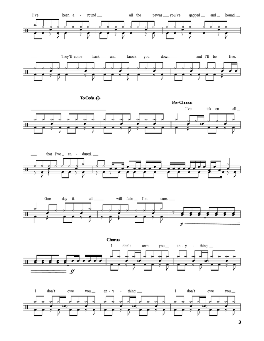 I'll Stick Around Drum Set scores gallery preview page 3