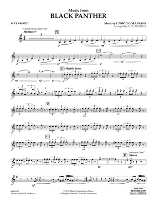 Music from "Black Panther" - Bb Clarinet 1