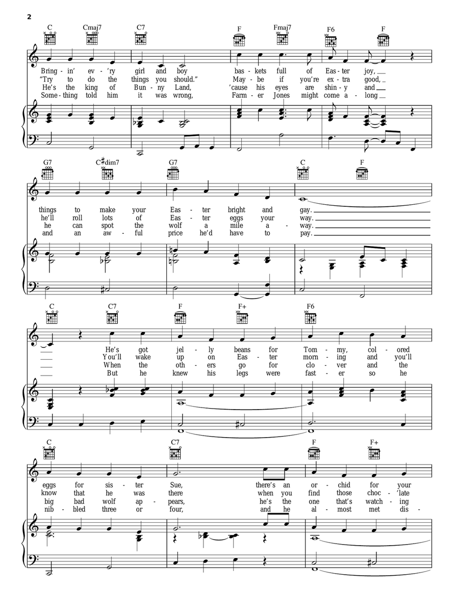 Peter Cottontail Peter Cottontail Piano, Vocal, Guitar scores gallery preview page 2