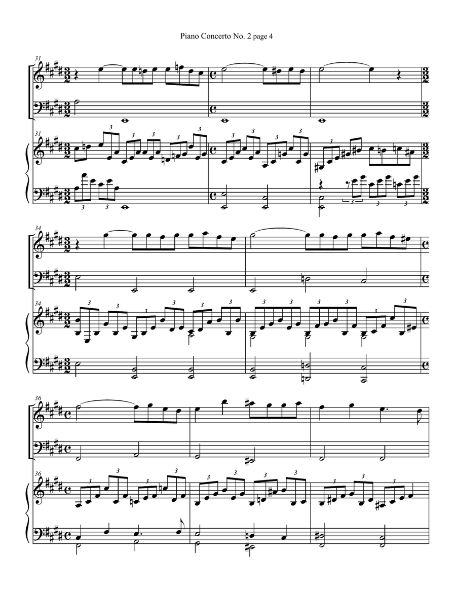 Piano Concerto No.2, Op.18: II. Adagio sostenuto String Orchestra scores gallery preview page 4
