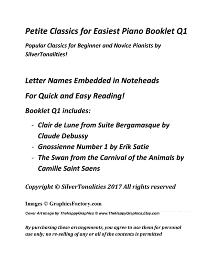 Petite Classics for Easiest Piano Booklet Q1 Easy Piano scores gallery preview page 2