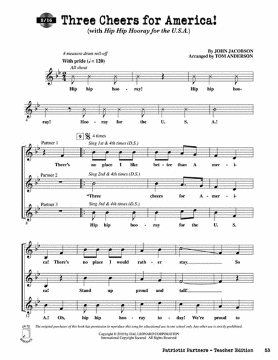 Patriotic Partners Choir scores gallery preview page 6