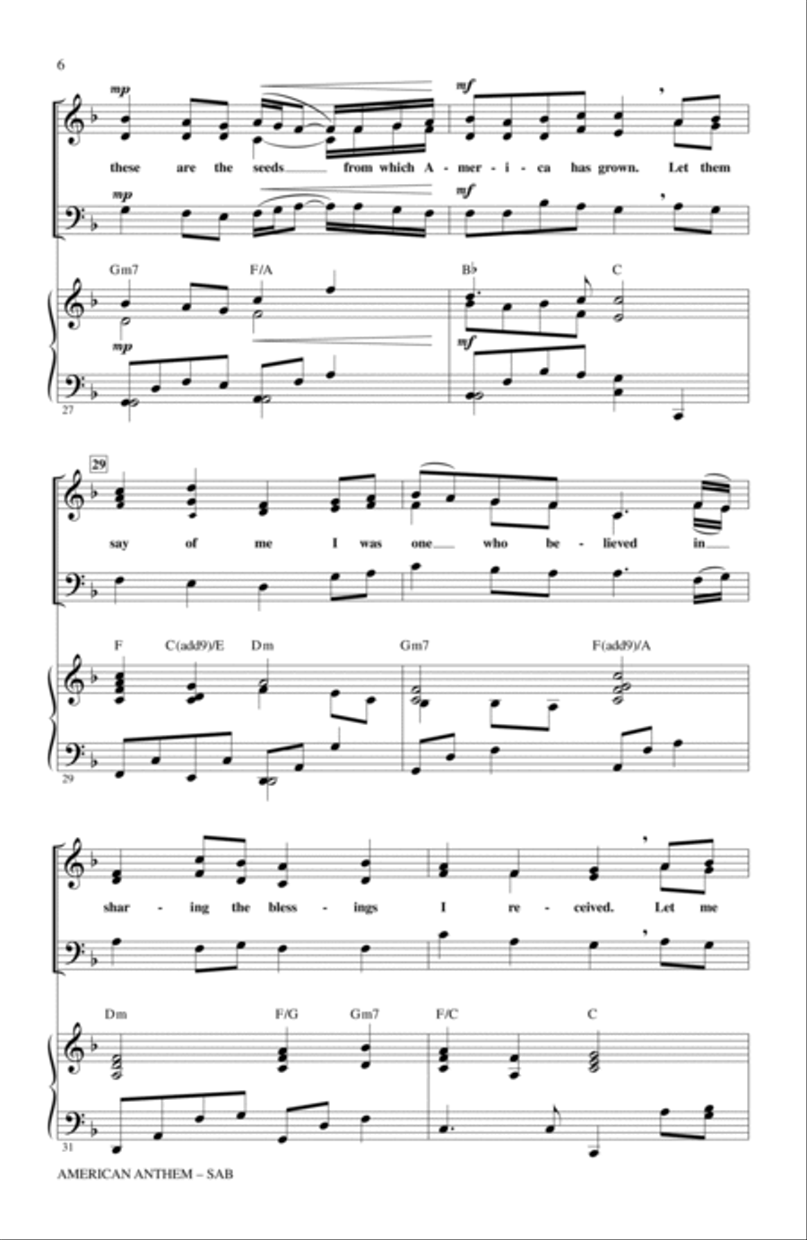 American Anthem 3-Part scores gallery preview page 5