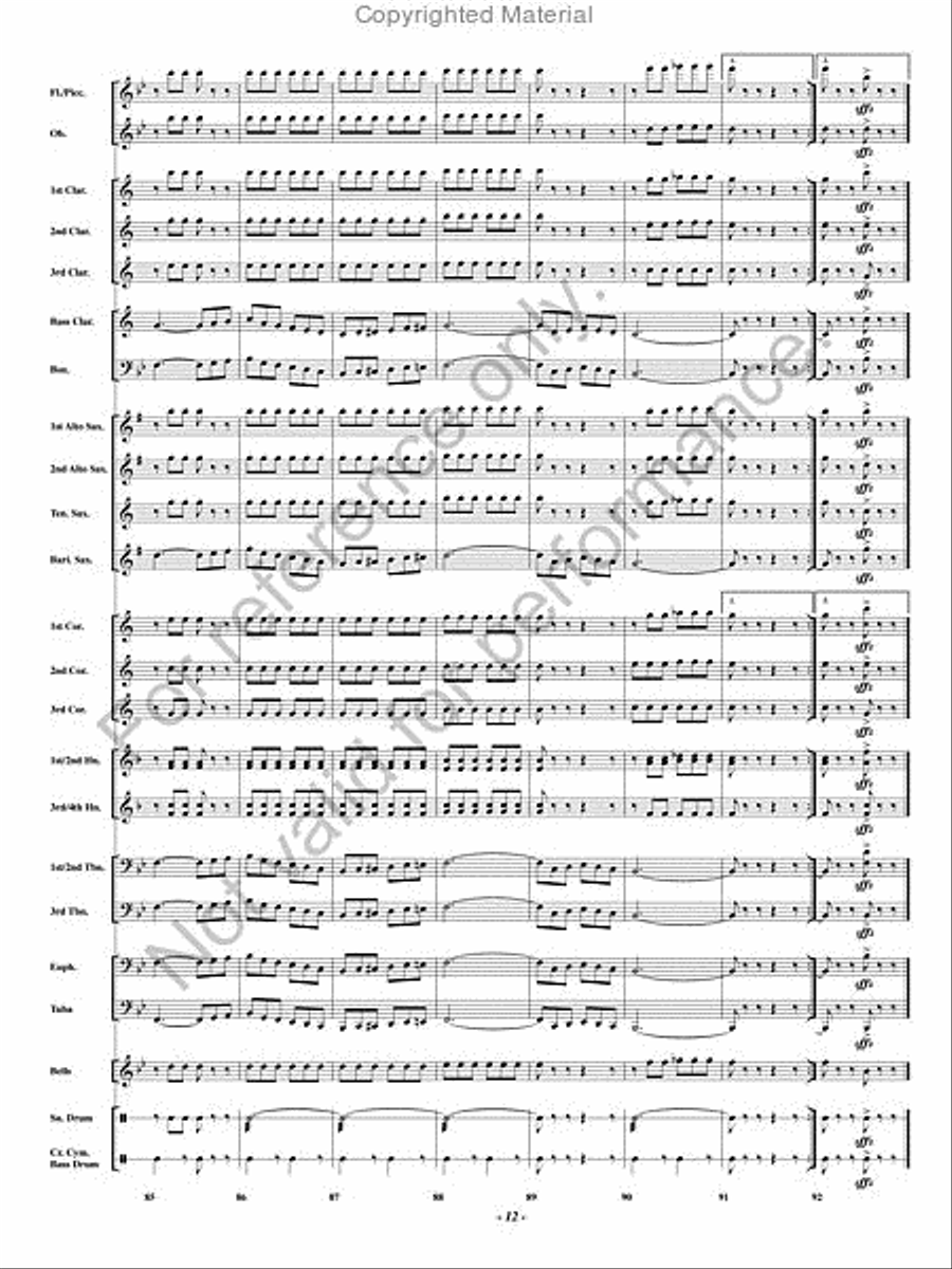 Basses On A Rampage Concert Band scores gallery preview page 11
