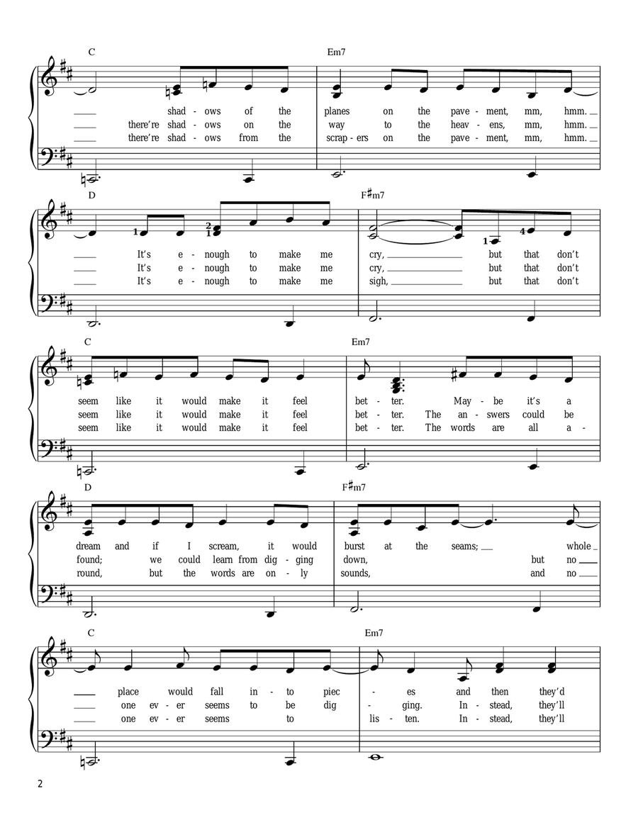 Traffic In The Sky Traffic In The Sky Easy Piano scores gallery preview page 2