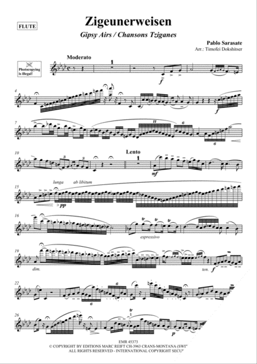 Zigeunerweisen Flute Solo scores gallery preview page 3