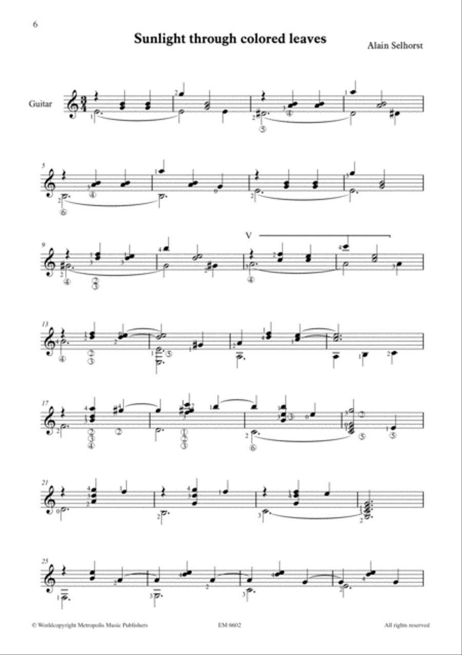 Autumn Colours for Solo Guitar Guitar Solo scores gallery preview page 2