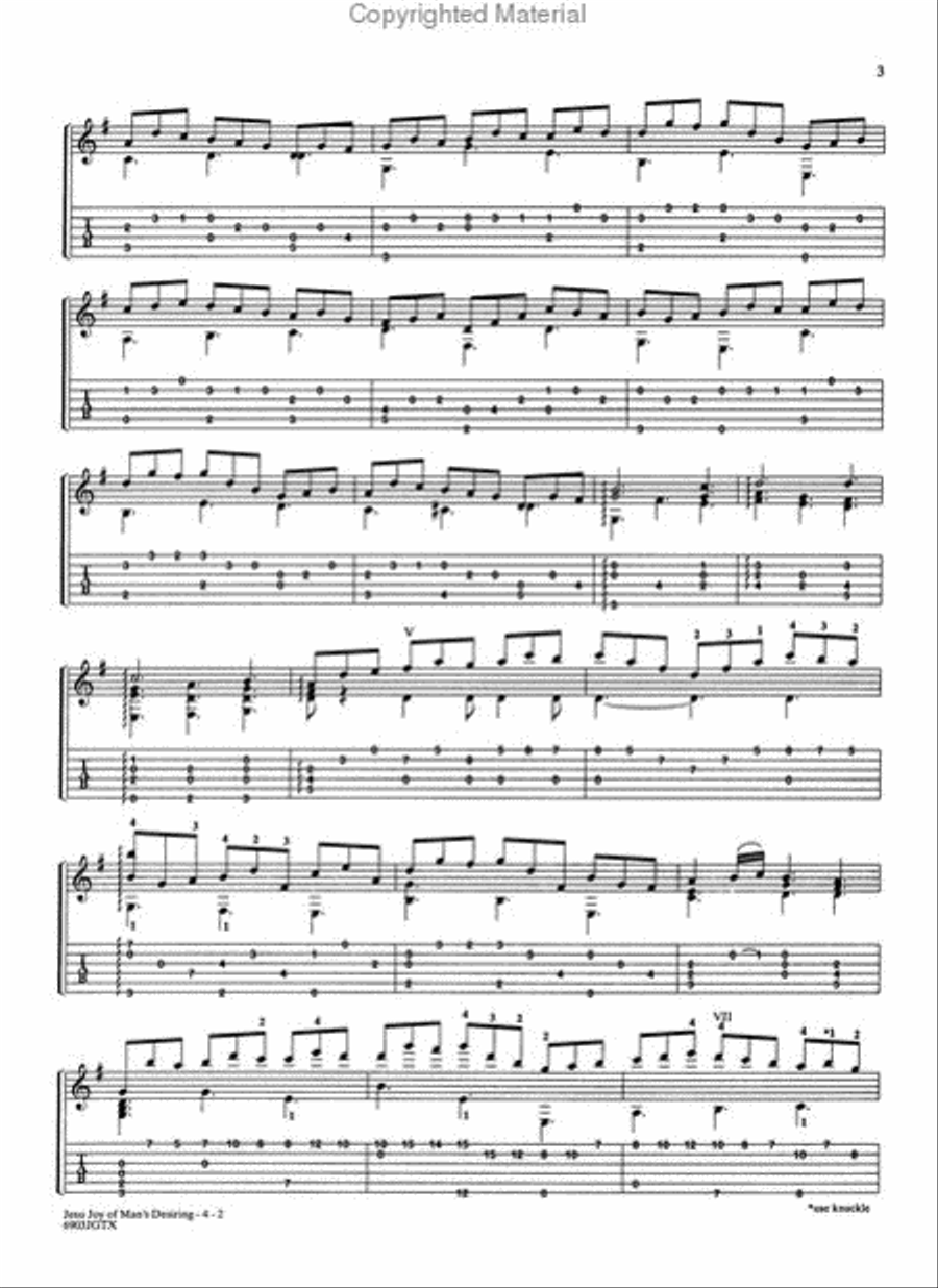Jesu, Joy of Man's Desiring - Guitar Tablature Small Ensemble scores gallery preview page 3