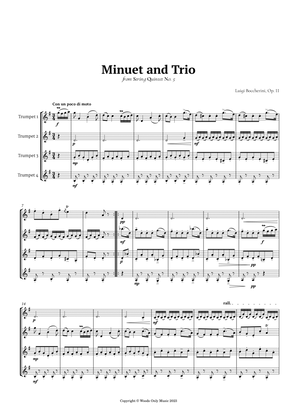 Book cover for Minuet by Boccherini for Trumpet Quartet
