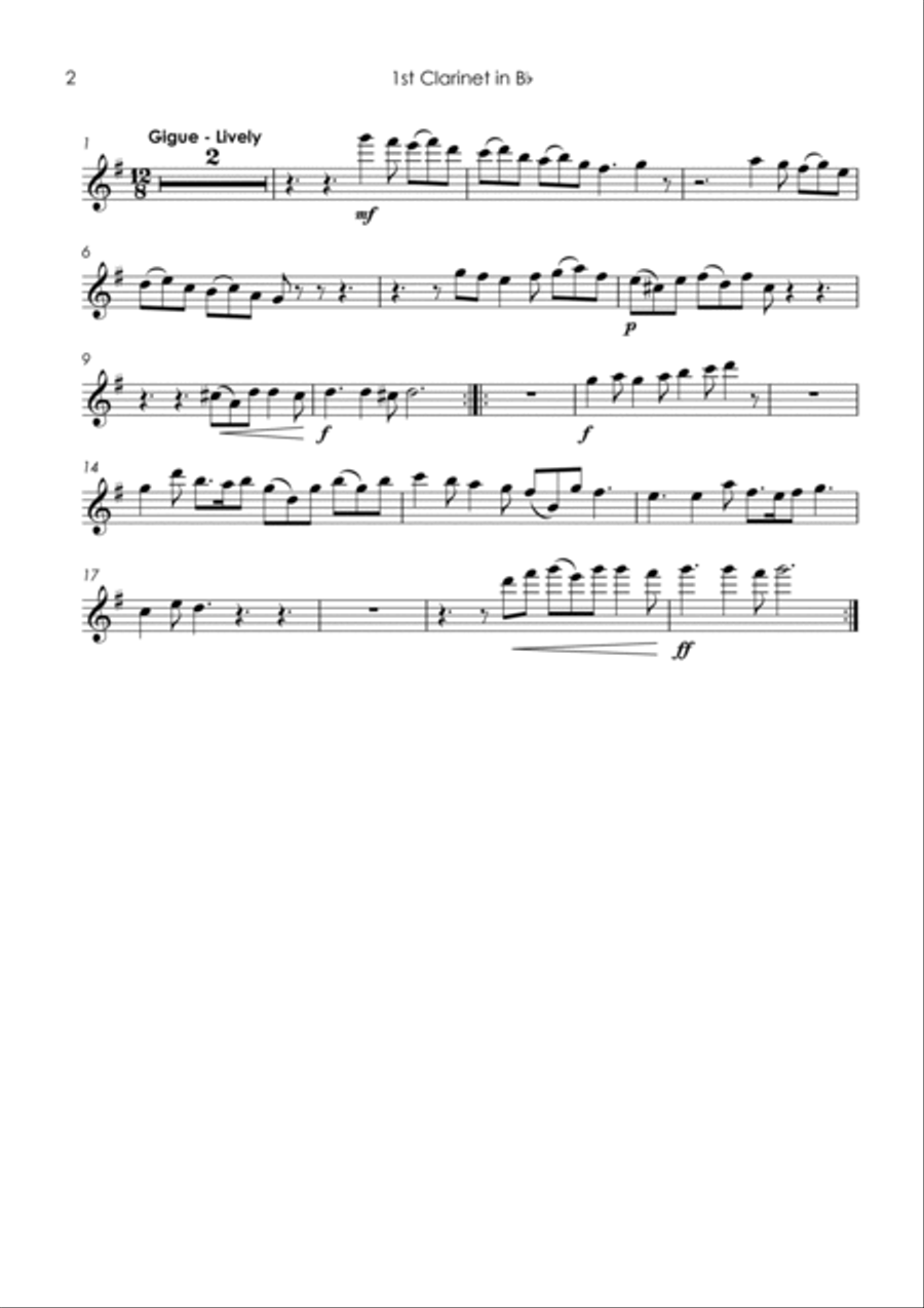 Canon and Gigue - clarinet quintet Clarinet Quintet scores gallery preview page 4