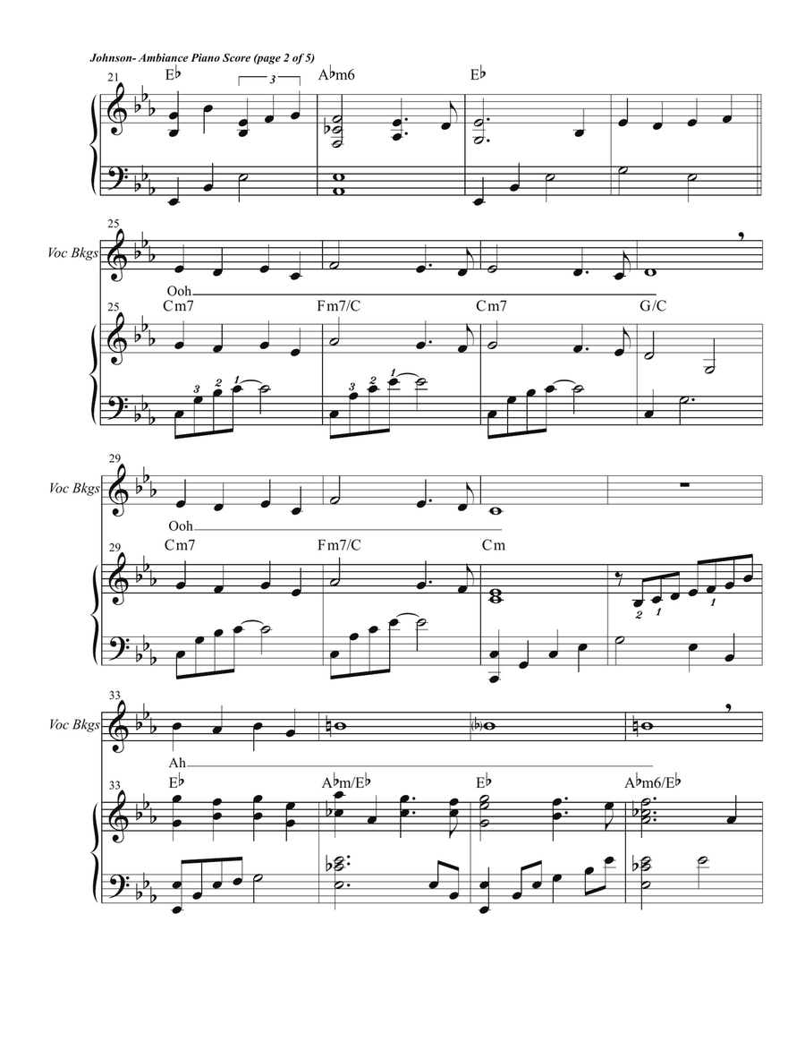 Ambiance Piano Solo Score Unison Choir scores gallery preview page 4