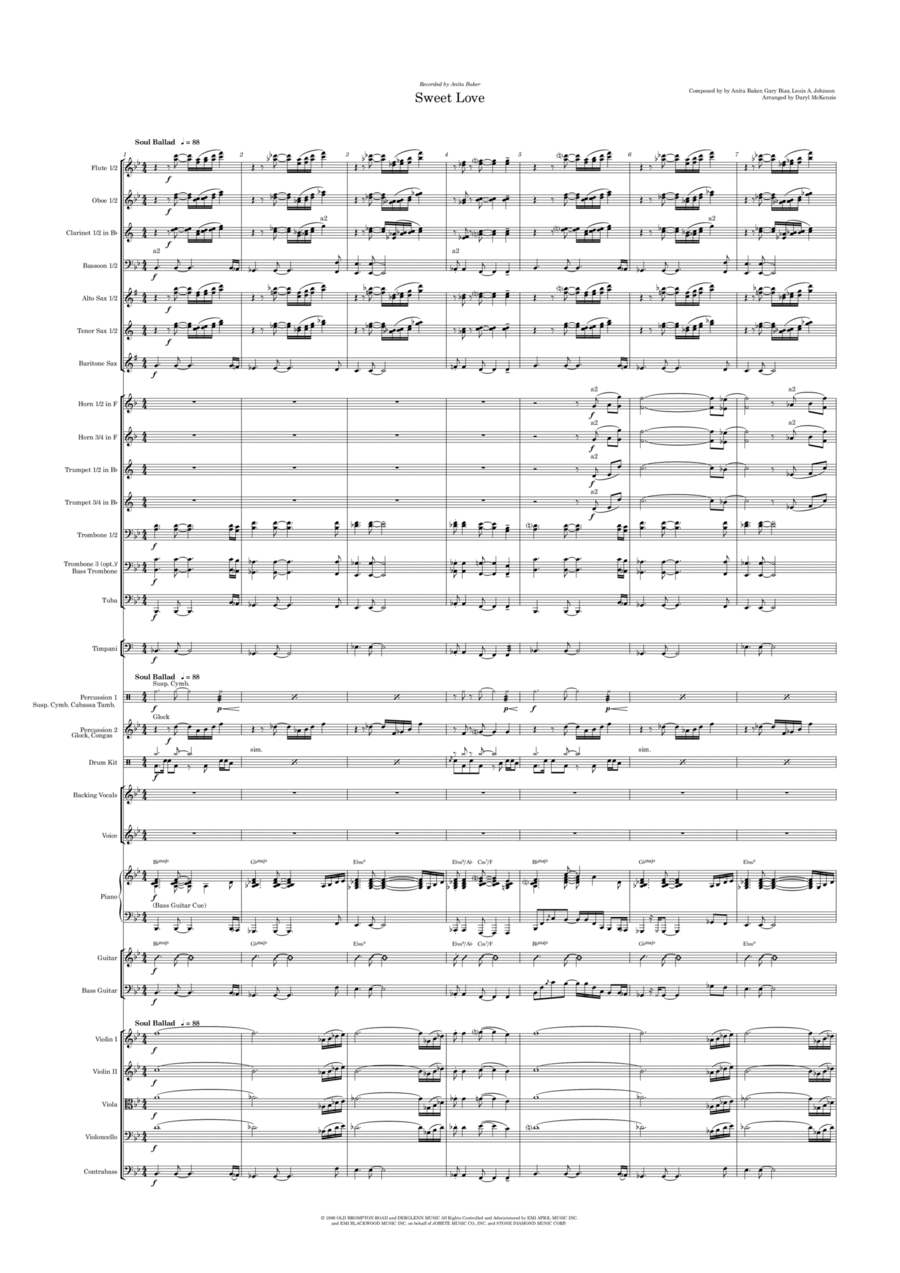 Sweet Love Full Orchestra scores gallery preview page 1