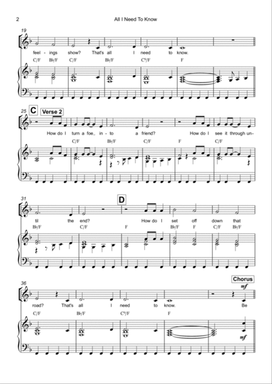 All I Need To Know (Be Kind) SSA scores gallery preview page 2