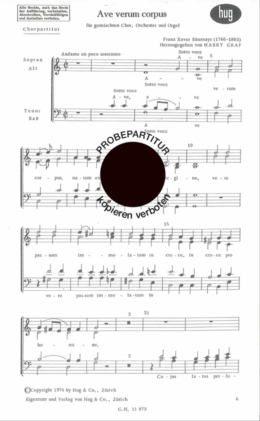 Ave verum corpus Choir scores gallery preview page 1
