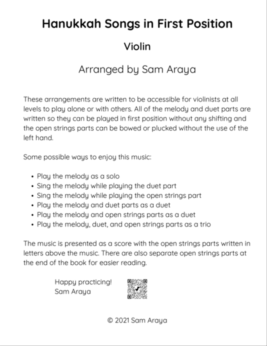 Hanukkah Songs in First Position for Violin Violin Solo scores gallery preview page 3