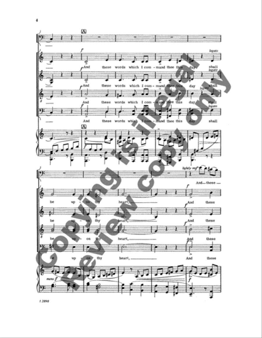Sacred Service: Thou Shalt Love the Lord 4-Part scores gallery preview page 5