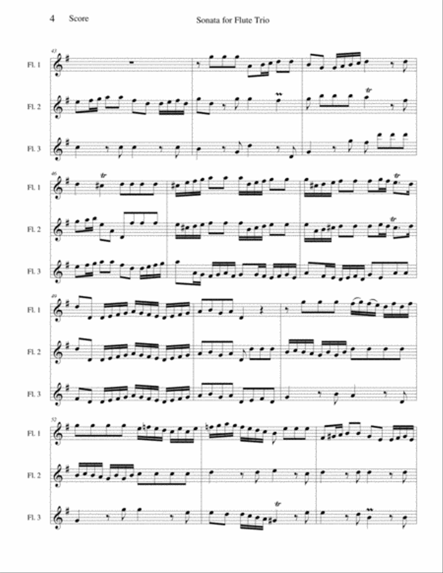 Flute Sonata, Opus 7 No 5 Flute Trio scores gallery preview page 4