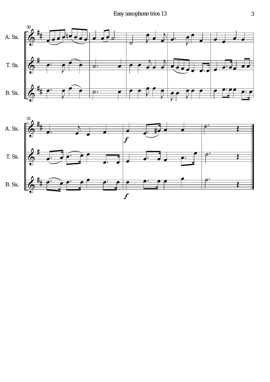 The Mermaid for saxophone trio Woodwind Trio scores gallery preview page 3