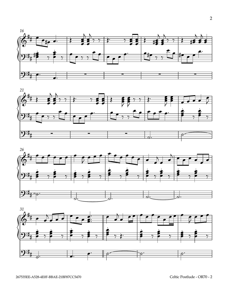 Celtic Postlude Celtic Postlude Celtic Fiddle scores gallery preview page 3