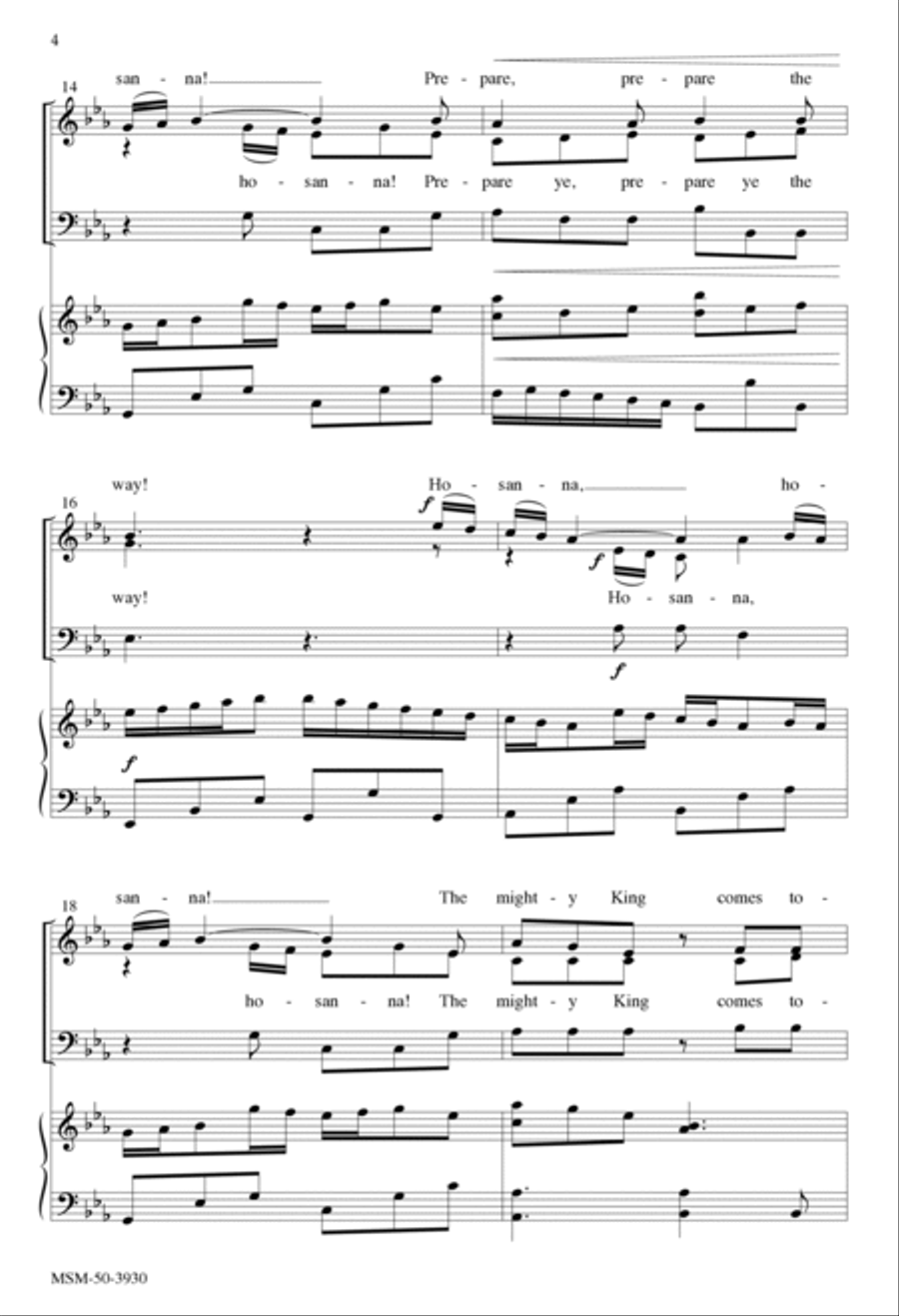 Hosanna! The King Comes Today! 3-Part scores gallery preview page 3