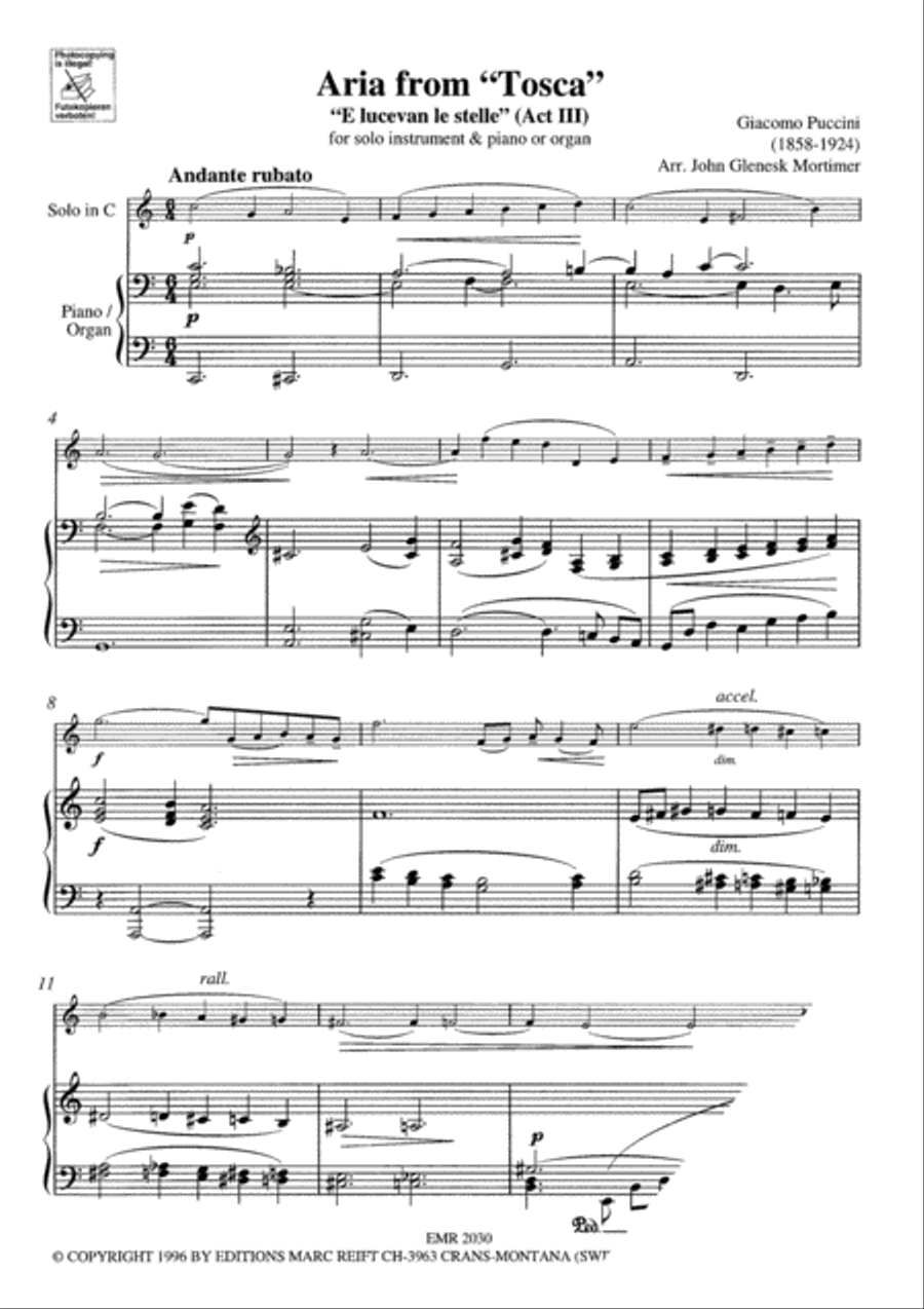 Aria from Tosca Euphonium scores gallery preview page 6