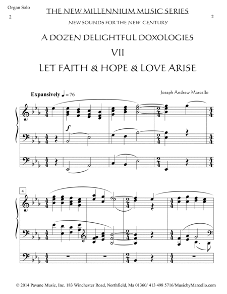 Delightful Doxology VII - 'Let Faith & Hope & Love Arise' - Piano (Eb) image number null
