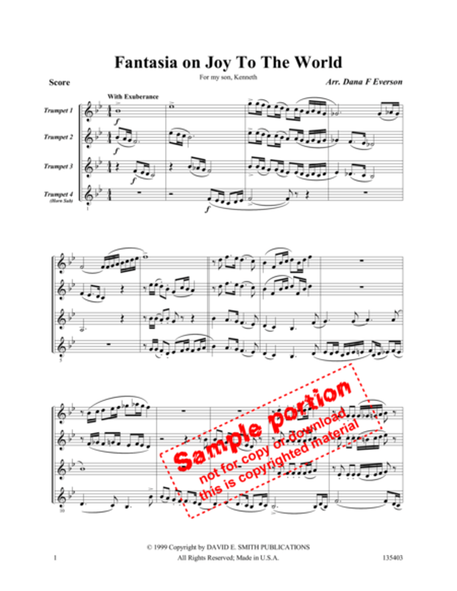 Fantasia on Joy To The World Cornet scores gallery preview page 2