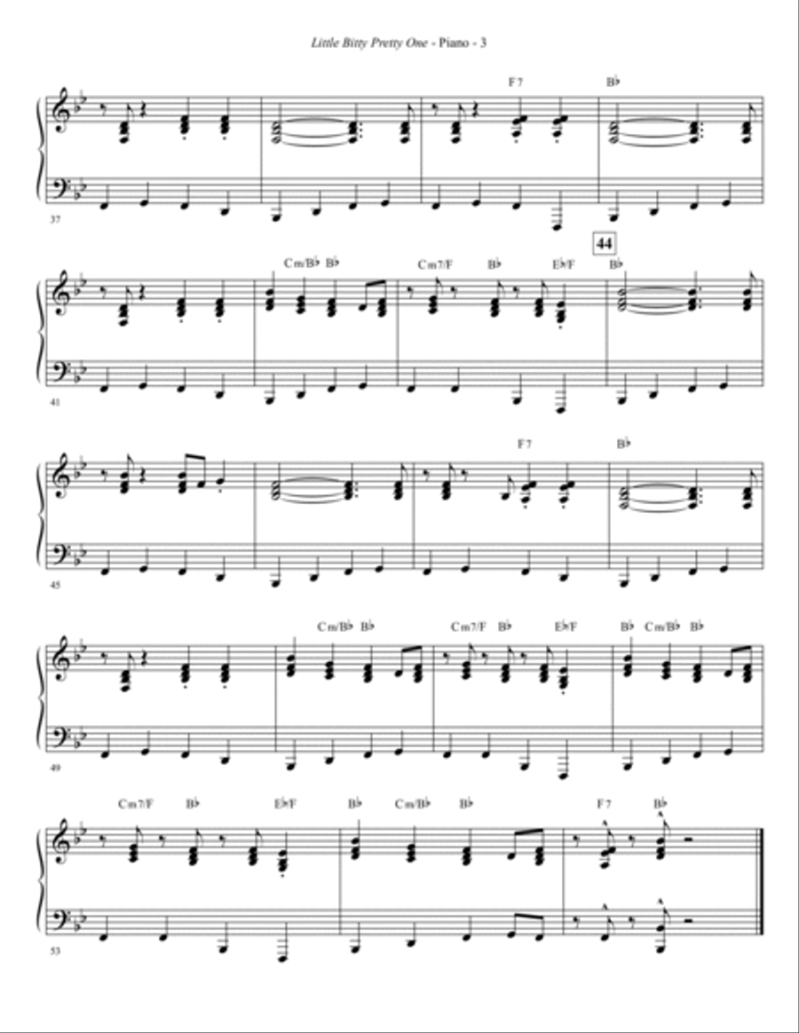 Little Bitty Pretty One (arr. Kirby Shaw) - Piano Choir scores gallery preview page 3