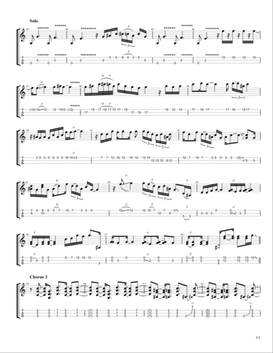 Back In Black Guitar Tablature scores gallery preview page 3