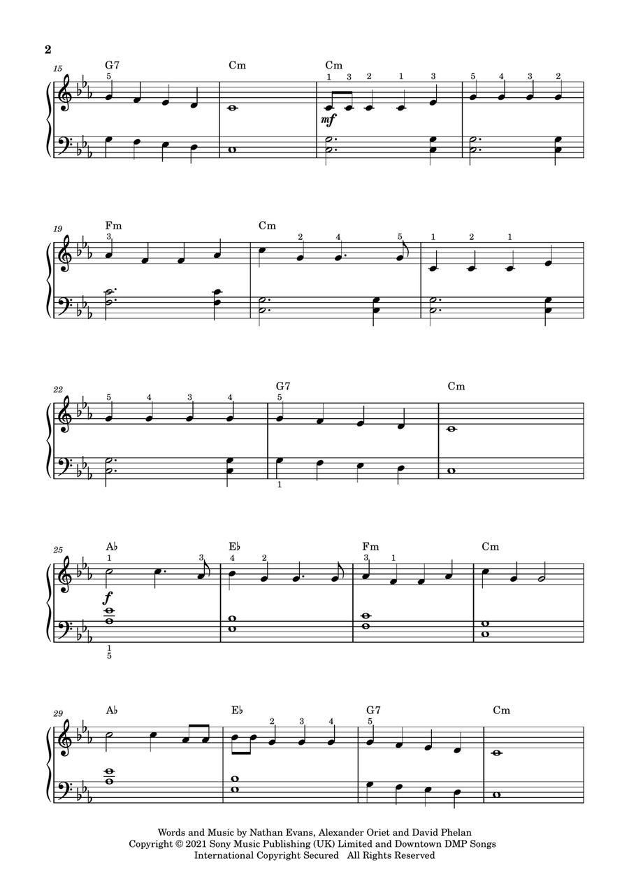 Wellerman Easy Piano scores gallery preview page 2