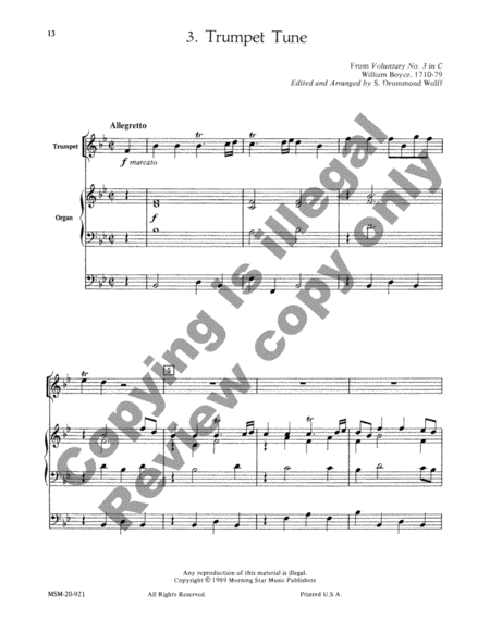 Three Trumpet Tunes for Solo Trumpet and Organ