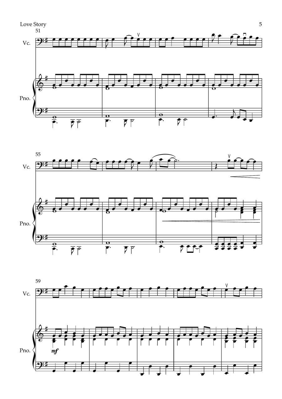 Love Story Piano scores gallery preview page 5