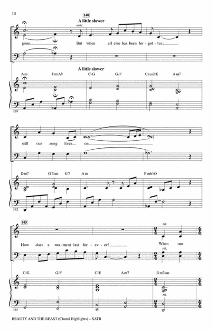 Beauty and the Beast Beauty and the Beast 4-Part scores gallery preview page 3