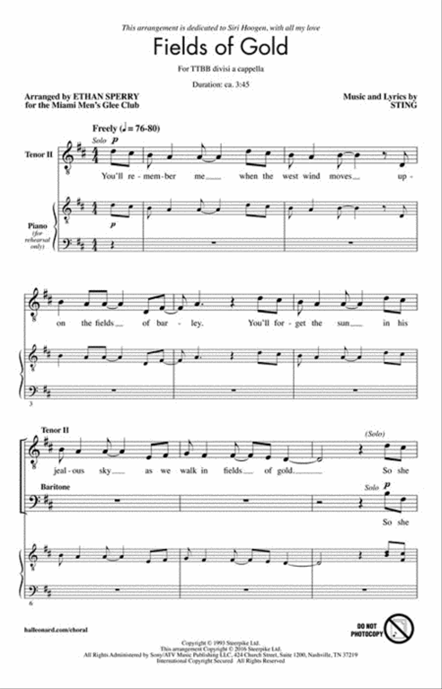 Fields of Gold TTBB scores gallery preview page 2