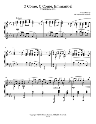 O Come, O Come Emmanuel Arranged for Solo Piano