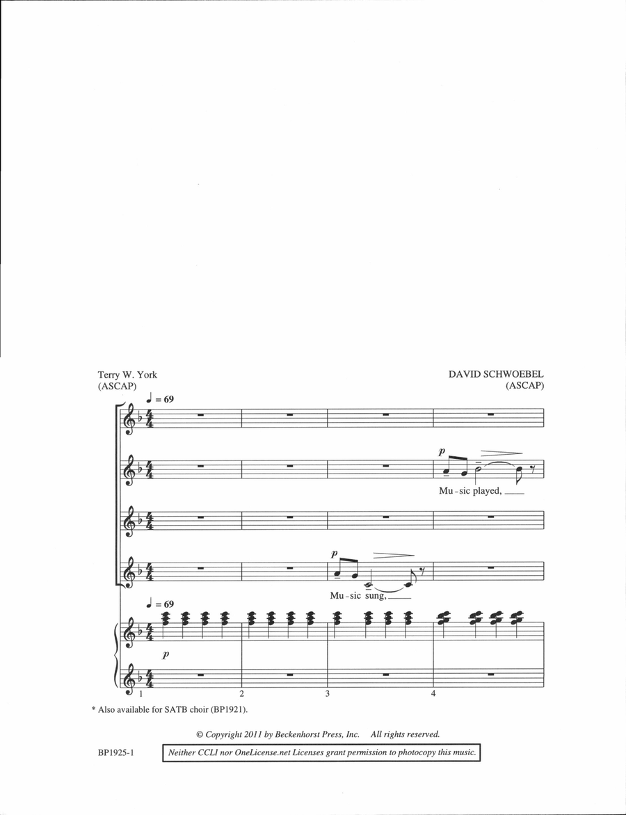 To Live His Song - SSAA To Live His Song - SSAA SSAA scores gallery preview page 2