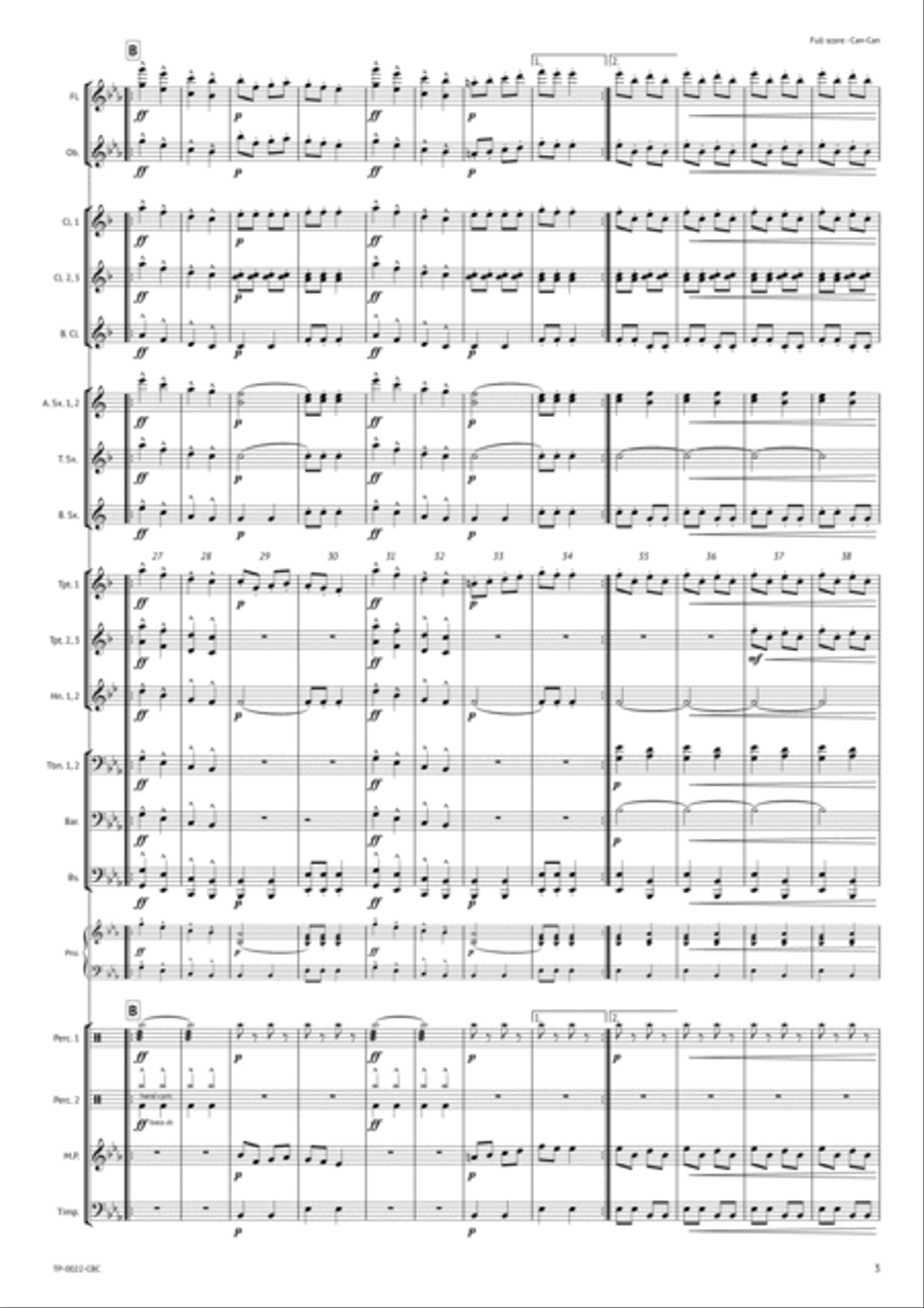 Can-Can (Orpheus in the Underworld) Concert Band scores gallery preview page 4