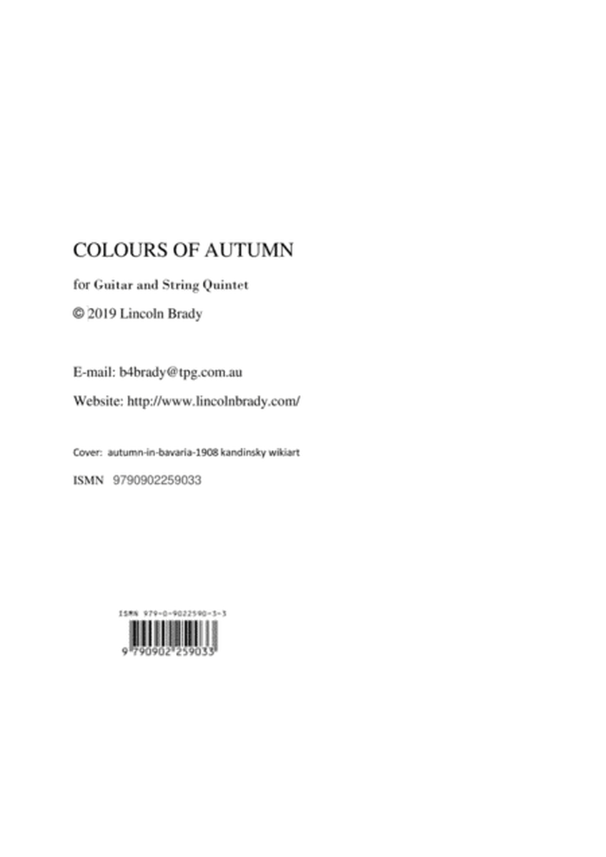 COLOURS OF AUTUMN - Guitar & String Quintet (Score & Parts) image number null