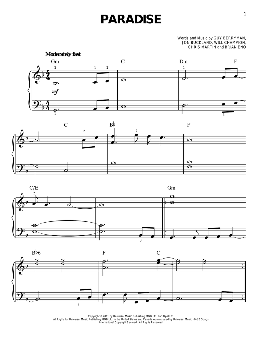 Paradise Voice scores gallery preview page 1