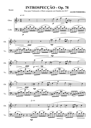 Book cover for Introspecção (Sonata for oboe and cello) Op. 78