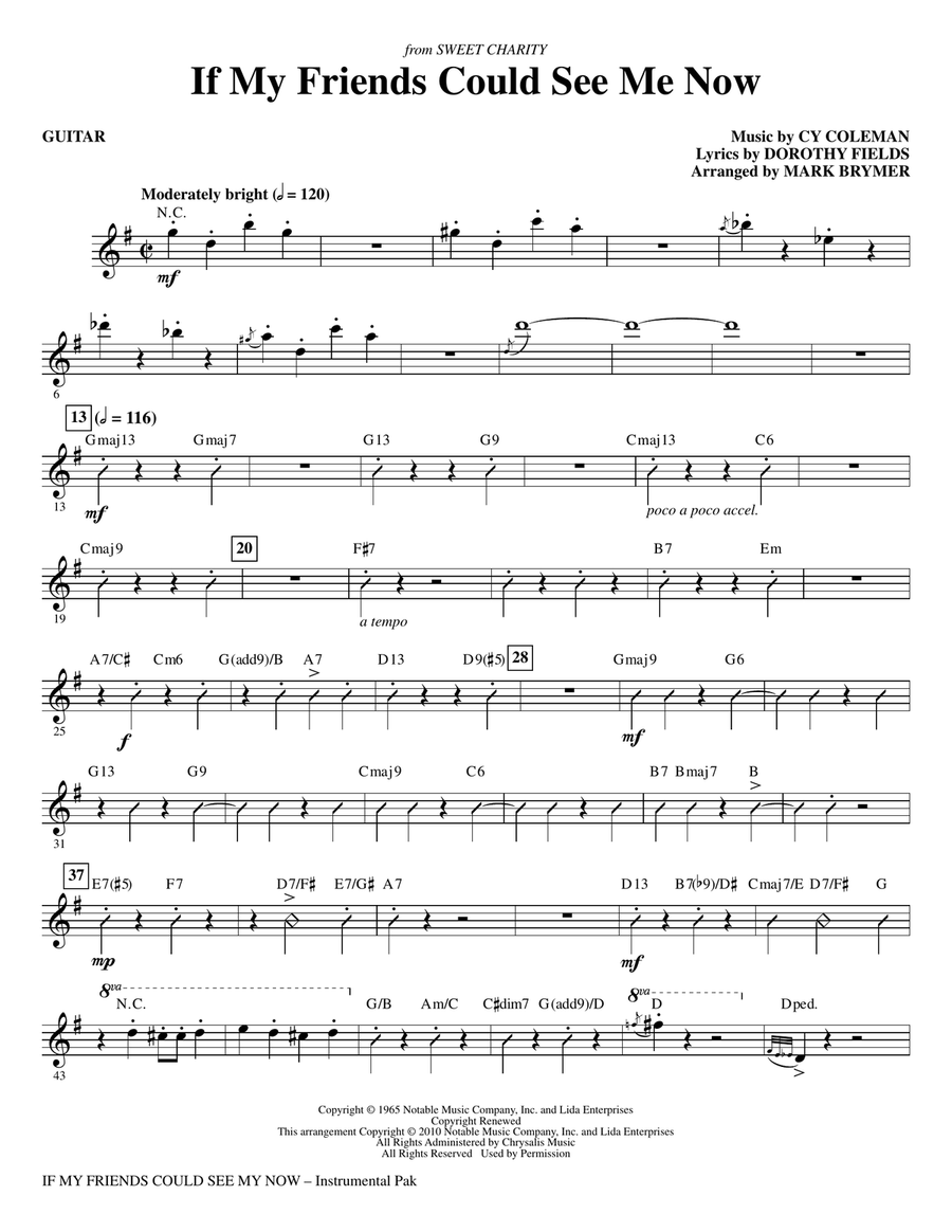If My Friends Could See Me Now (from Sweet Charity) - Guitar