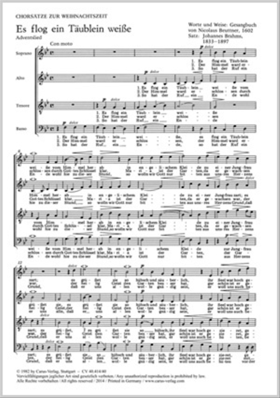 Drei Weihnachtschorsatze von Brahms, Distler und Kaminski Score scores gallery preview page 1