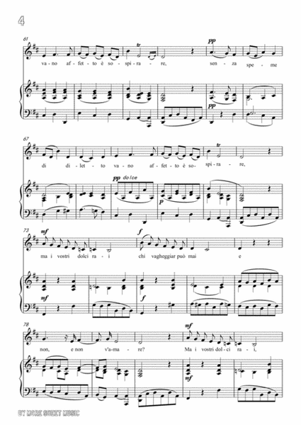 Bononcini-Per la gloria d'adorarvi in D Major,for voice and piano image number null