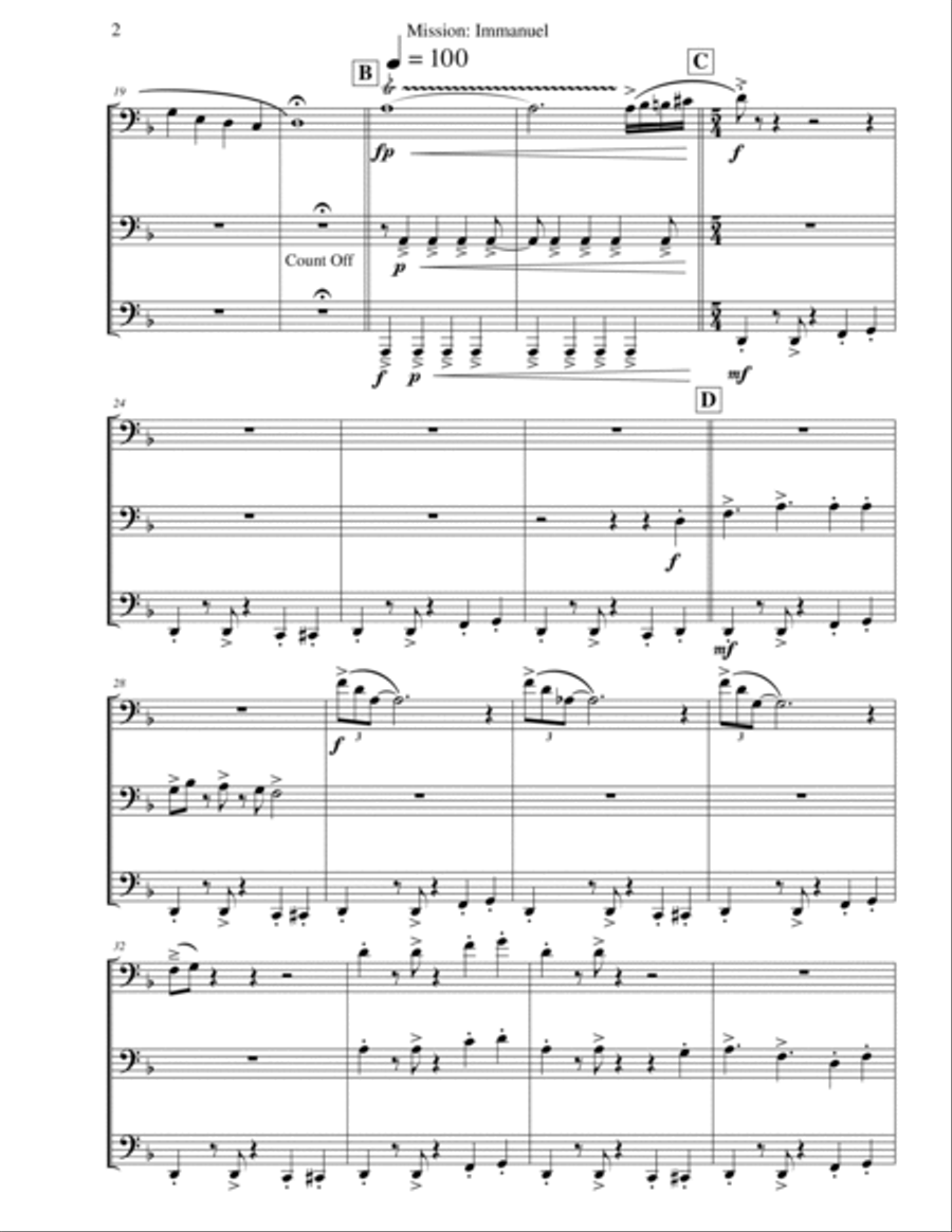 Mission: Impossible Theme Brass Trio scores gallery preview page 2