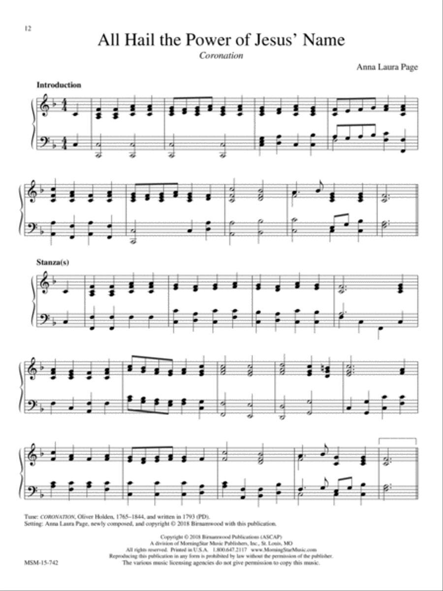 All Hail the Power of Jesus' Name Piano Solo scores gallery preview page 1