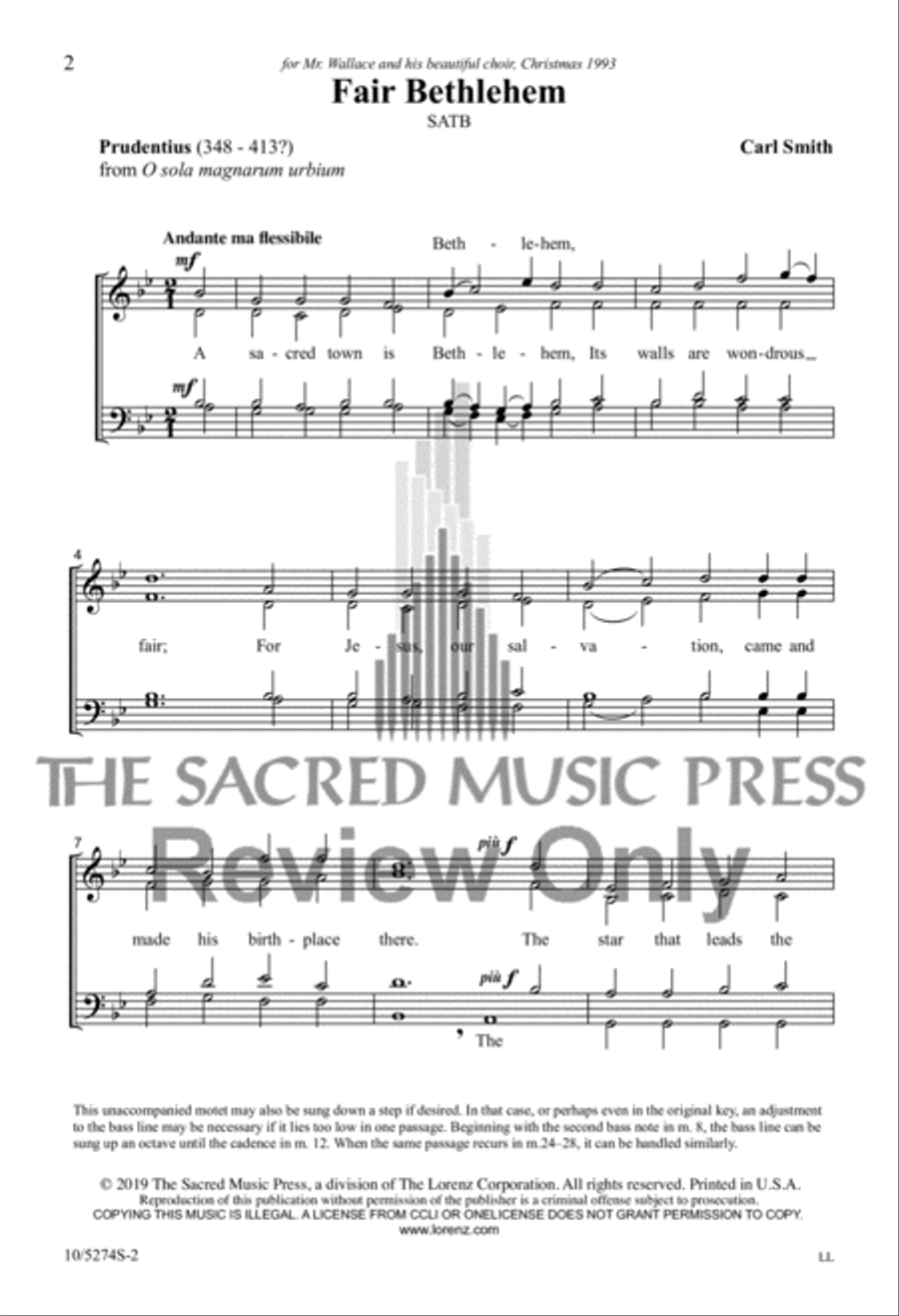 Fair Bethlehem 4-Part scores gallery preview page 2