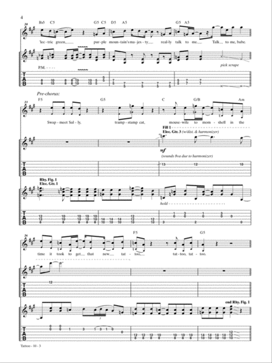 Tattoo Guitar Tablature scores gallery preview page 3