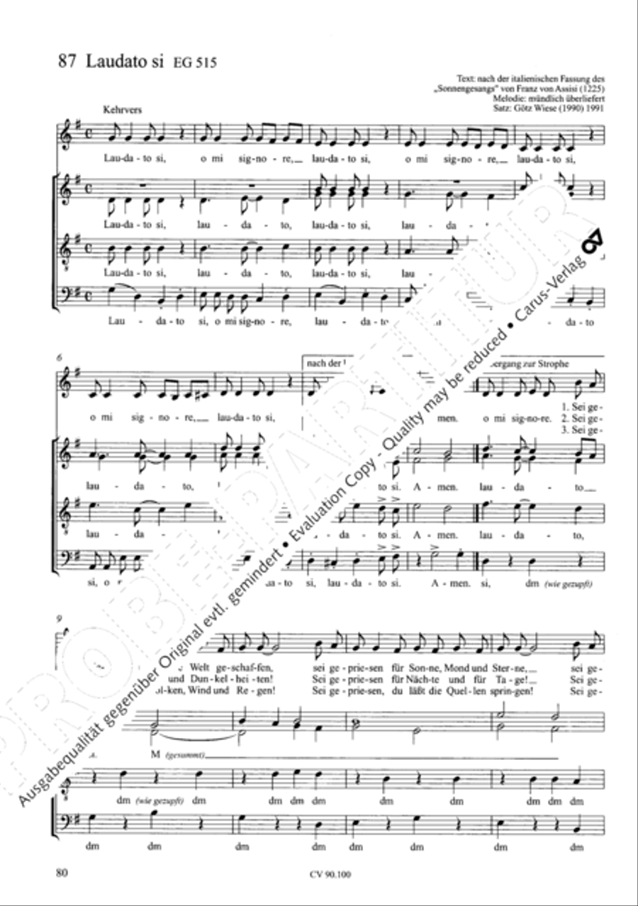Chorsatze zum Evangelischen Gesangbuch Choir scores gallery preview page 85